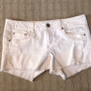 American Eagle White Jean Shorts